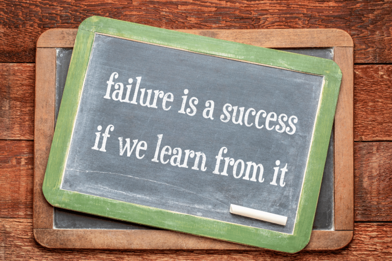 A blackboard with failure is a success if we learn from it written in chalk