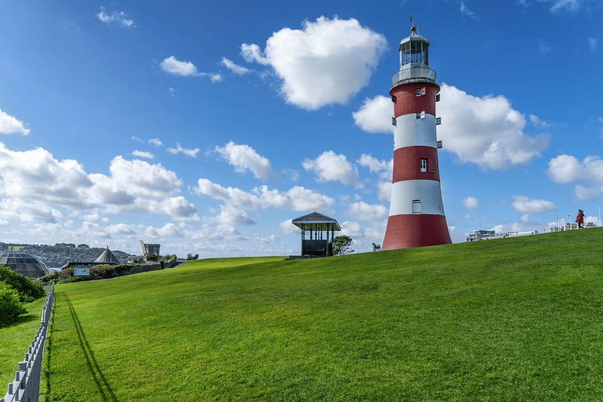 A picture of smeaton's tower on Plymouth Hoe